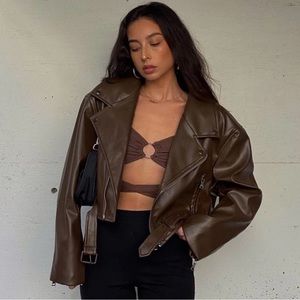 Lioness Oversized Vegan Leather Jacket